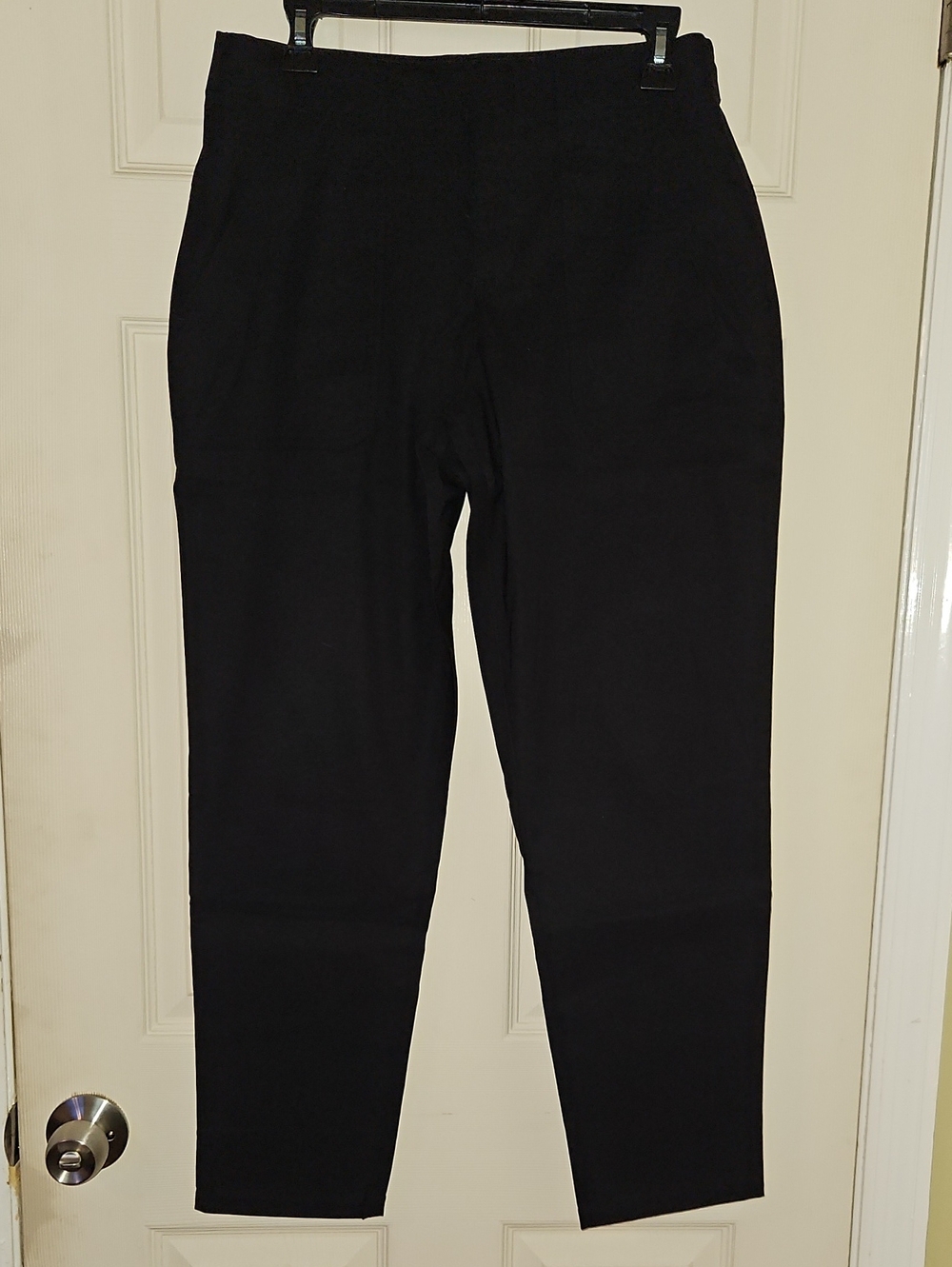 Eddie Bauer Black Women's Straight-Leg Trousers With Zip Patch Pockets